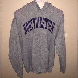 GRAY NORTHWESTERN UNIV HOODIE ~ SIZE M